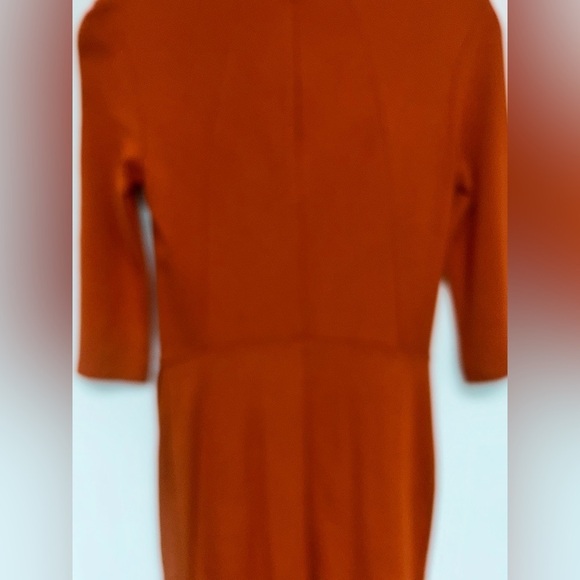 Top Shop Rust Orange 3/4 Sleeve Tulip Hem Dress NWOT size 4​​ - Picture 6 of 8